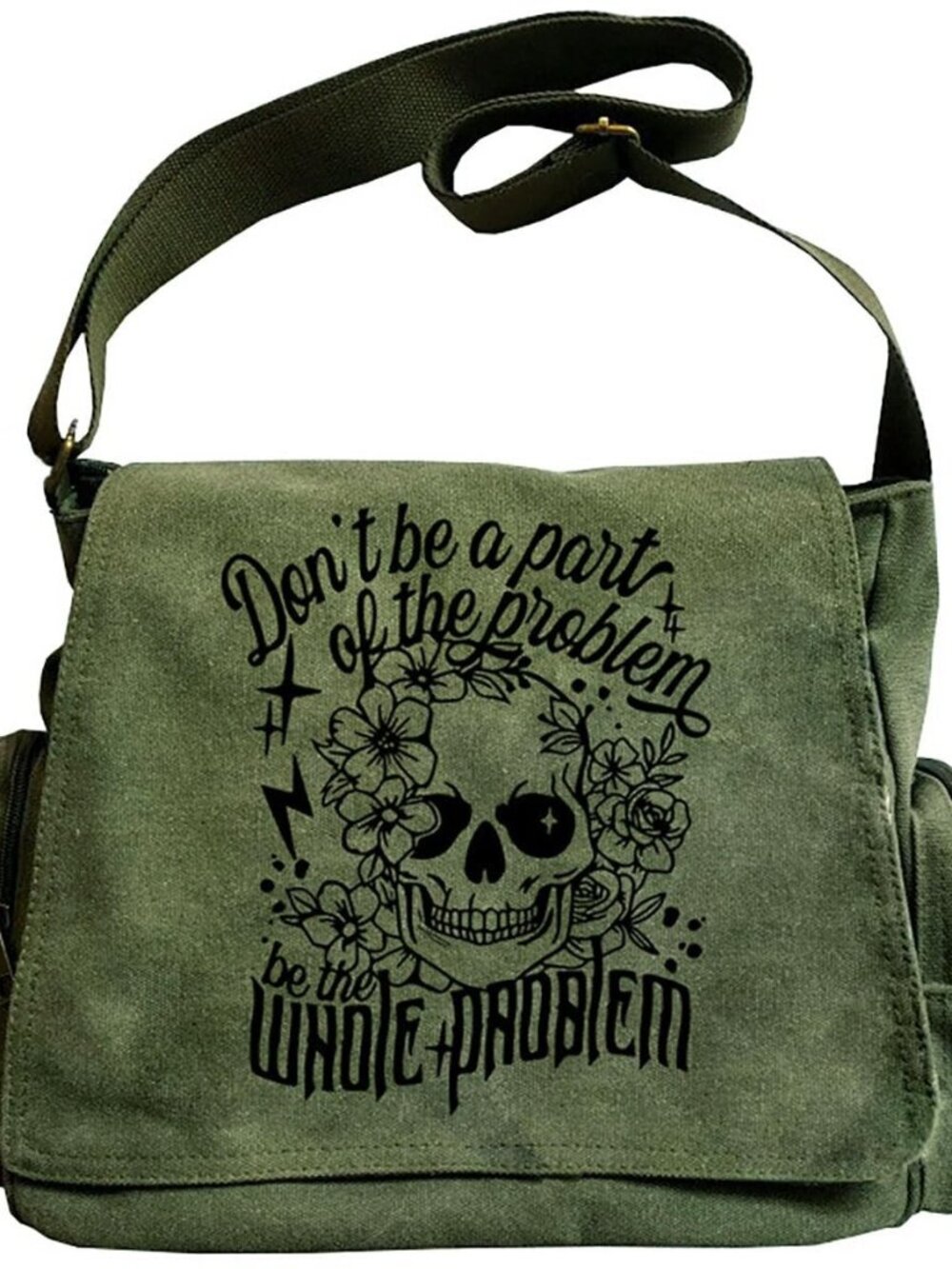 Pattern Messenger Bag Canvas Crossbody Bags Women/Men Purses with Pockets